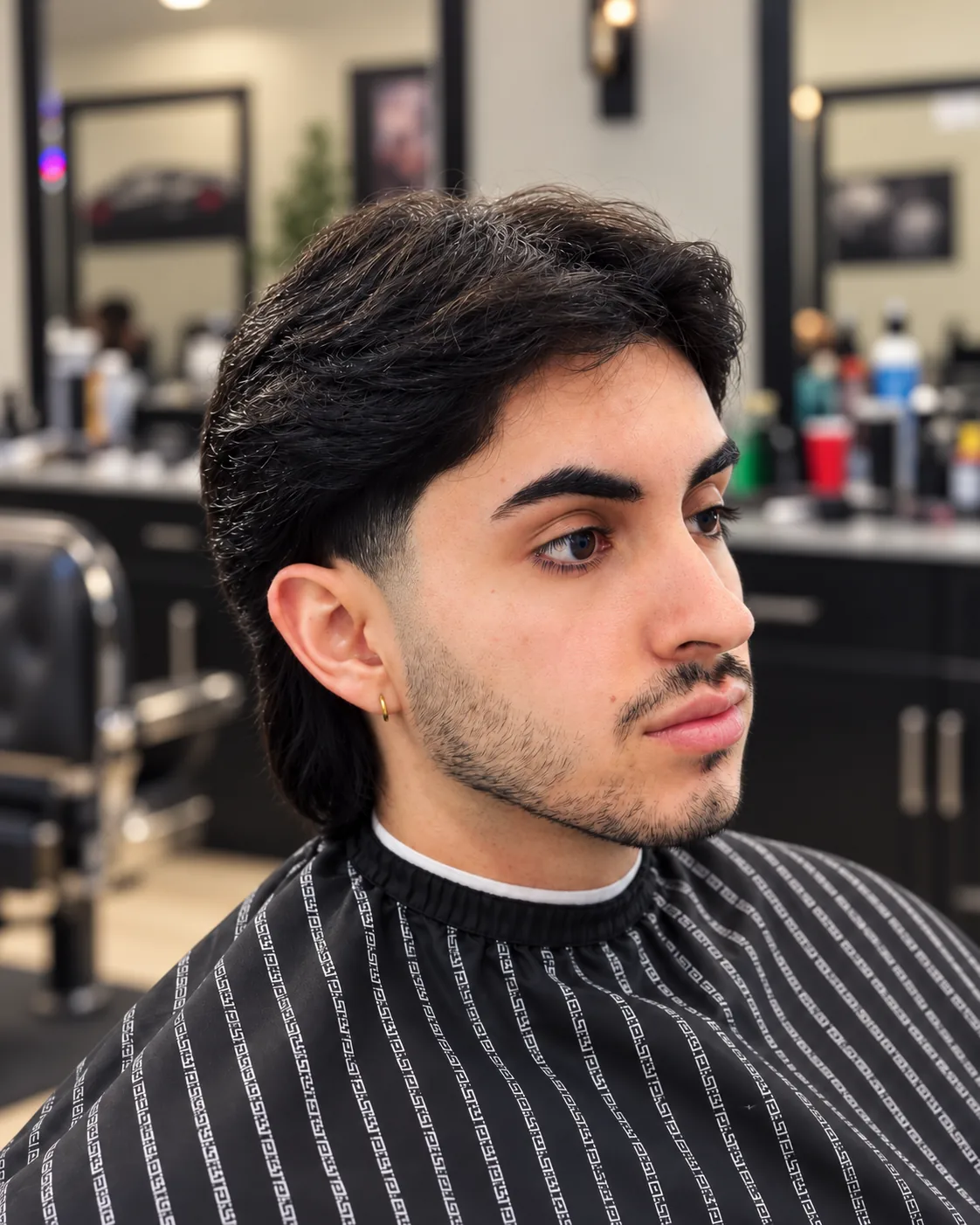 Detailed men's fade with a full shaped beard, haircut by Justin Korb in Naples