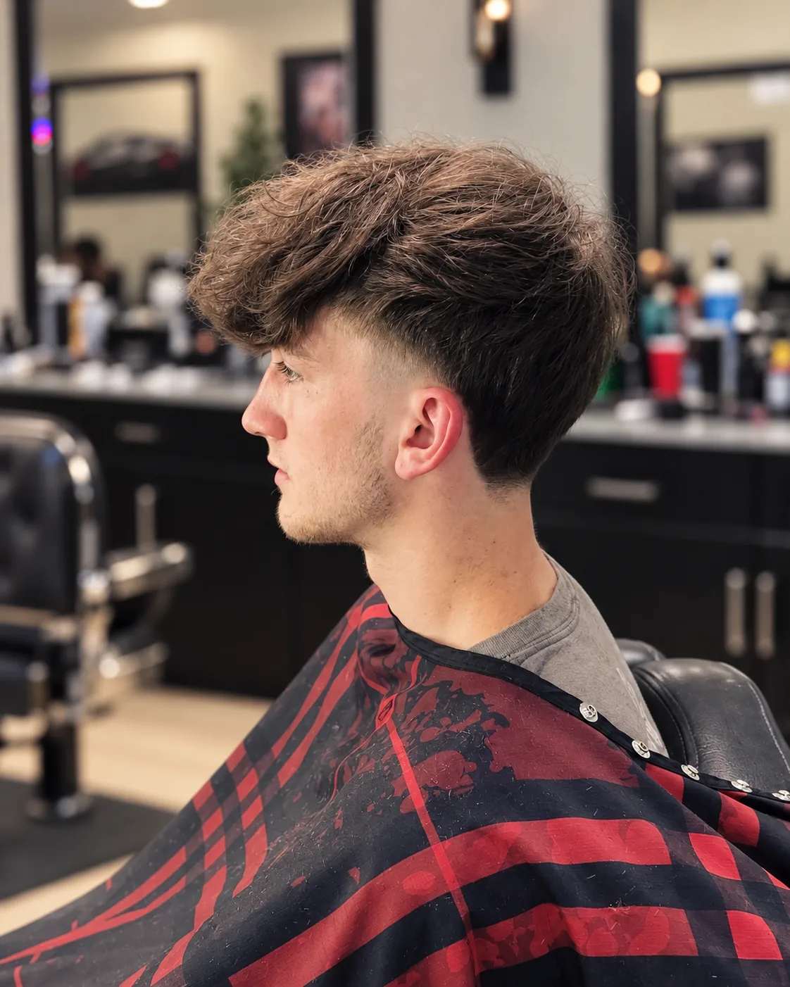 Textured fringe with a taper on the sides by Justin Korb